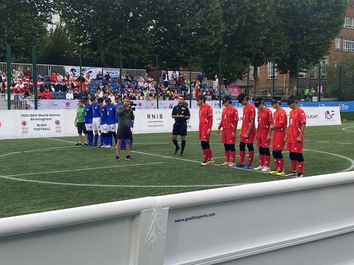 伯明翰世界盲人运动会盲足决赛中国队在点球大