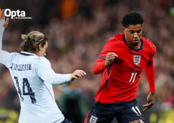 拉什福德创国家队单场过人新高 英格兰1-1乌拉圭